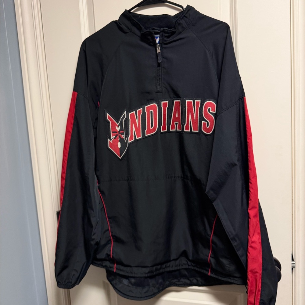 Majestic Indians Baseball Windbreaker - L